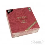 Papstar 50 Serviettes de Table Collection Royal - pli 1/4 - - 40x40cm - Ornements - Bordeaux - B003RZGLM6